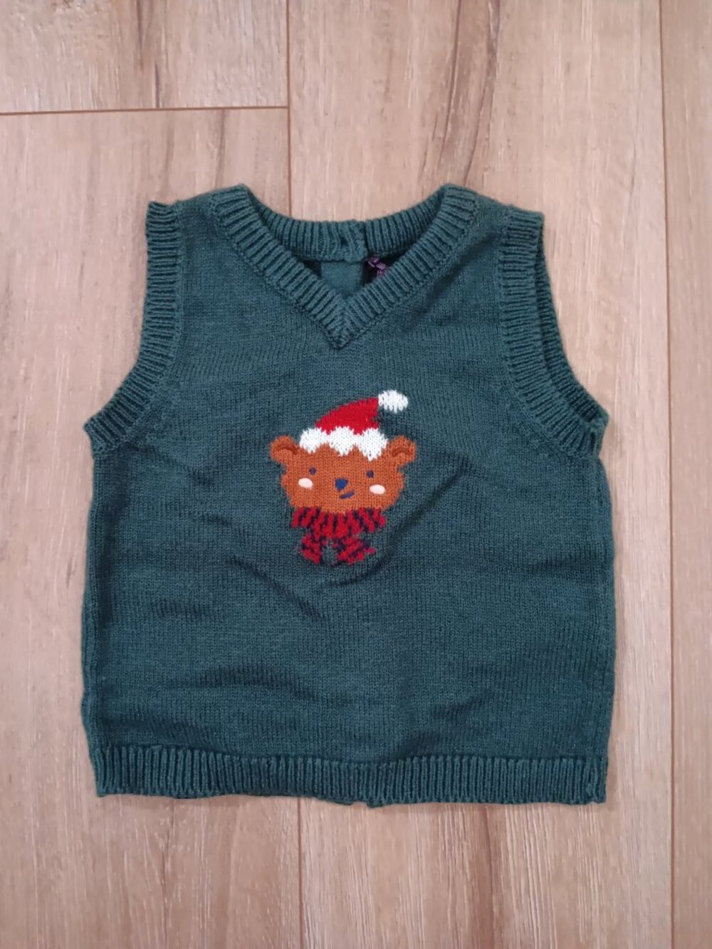 🔥4 for $20🔥Sergent Major Baby Boy Knit Sweater Vest Green Cotton Wool Size 9M